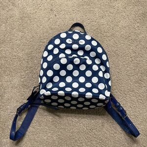 Kate Spade Polka Dot Karissa Nylon Seaside Medium Backpack Blue 3-Compartment